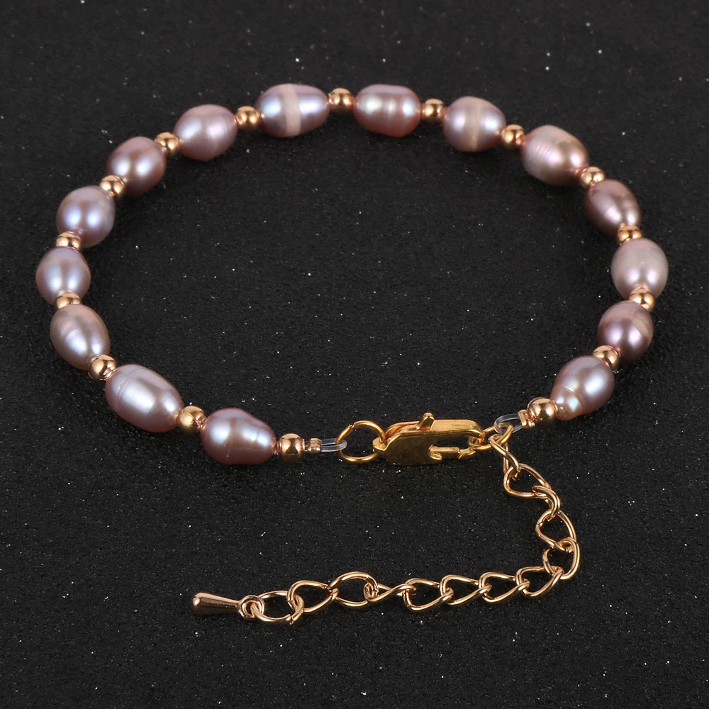 Корейский женский классический стиль настоящий пресноводный жемчуг браслет