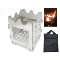 multi functional outdoor camping stove foldable wood burning camp stove with multitool card survival gear for camping picnic bbq