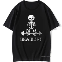 deadlift skeleton weight t shirt for men skull skeleton bodybuliding fun black t shirts fitness skull dead hip hop tshirt man