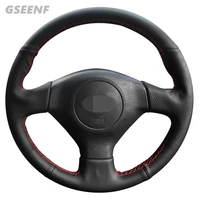 car steering wheel cover for subaru legacy impreza 2004 saab 9 2x 2006 black hand stitched genuine leather