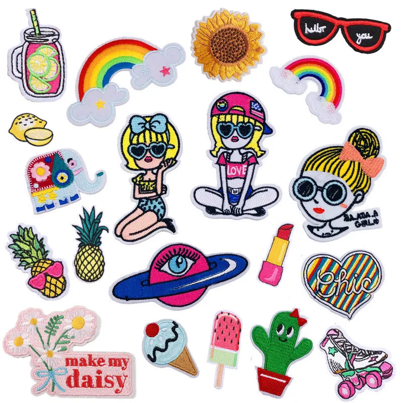 5 шт. модная вышитая тканевая наклейка для маленькой девочки нашивка скейта