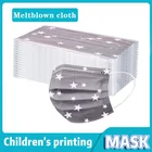 Детские одноразовые маски для рта с принтом звезд 3-слойная маска с петлями для ушей 3-слойные нетканые гигиенические хирургические маски для лица унисекс против пыли