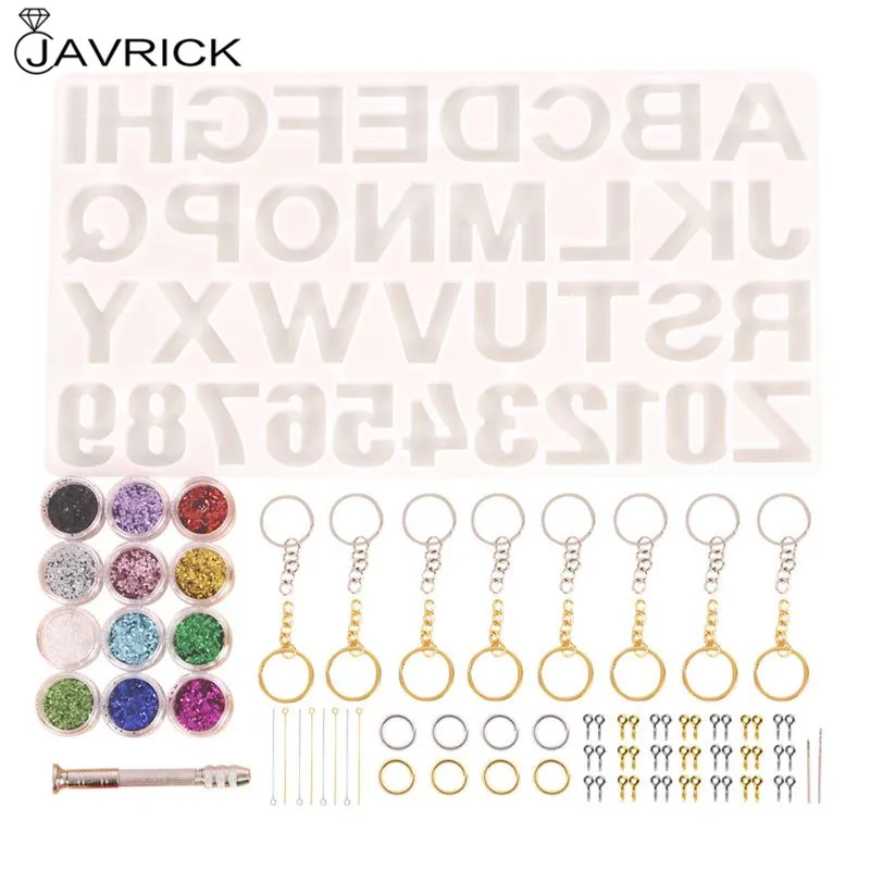 

DIY Crystal Epoxy Resin Mold Capital Letters Ornament Pendant Casting Mould Handmade Crafts Jewelry Making Tools