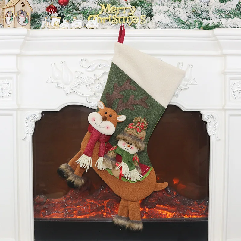 

Santa Claus ornaments Christmas stocking gift bag Christmas decoration candy bag christmas bags christmas gift