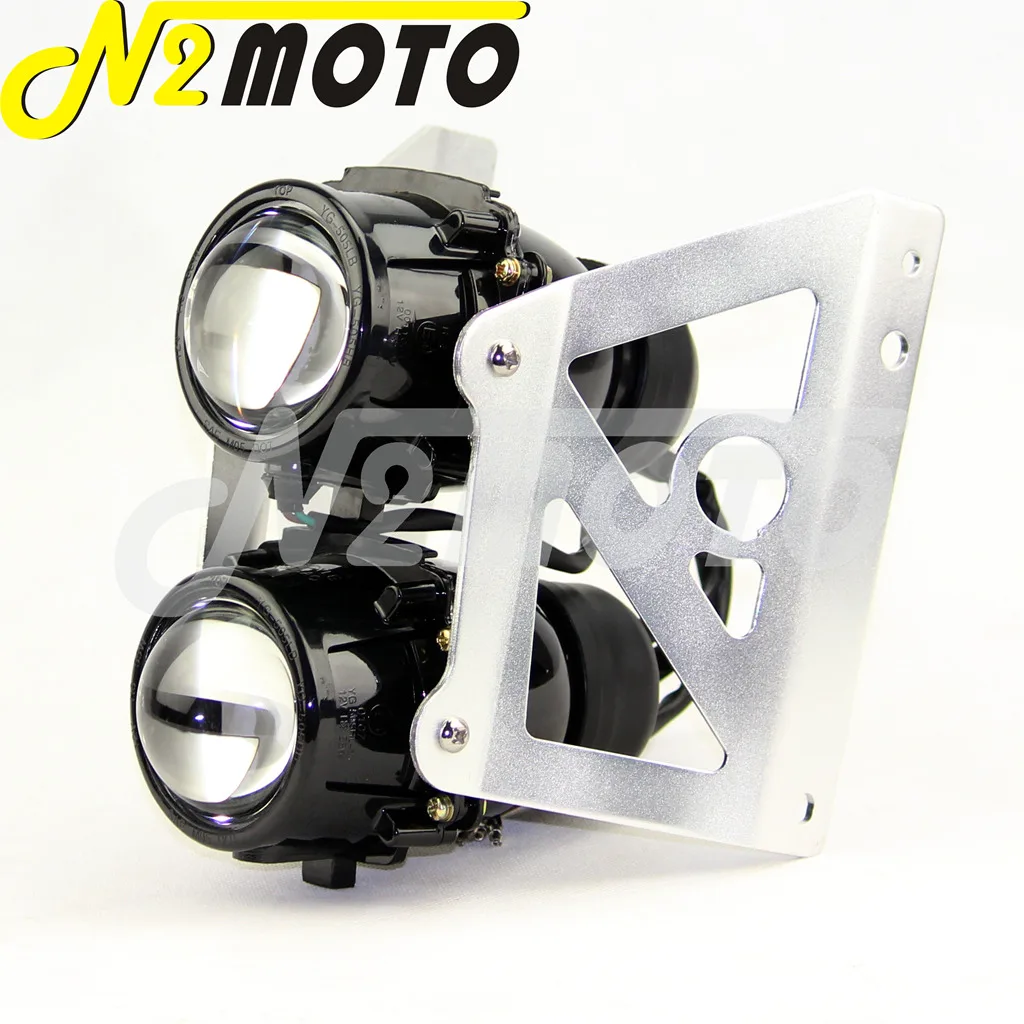 Двойной Спорт двойной светильник Мотоцикл головной проектор передняя лампа