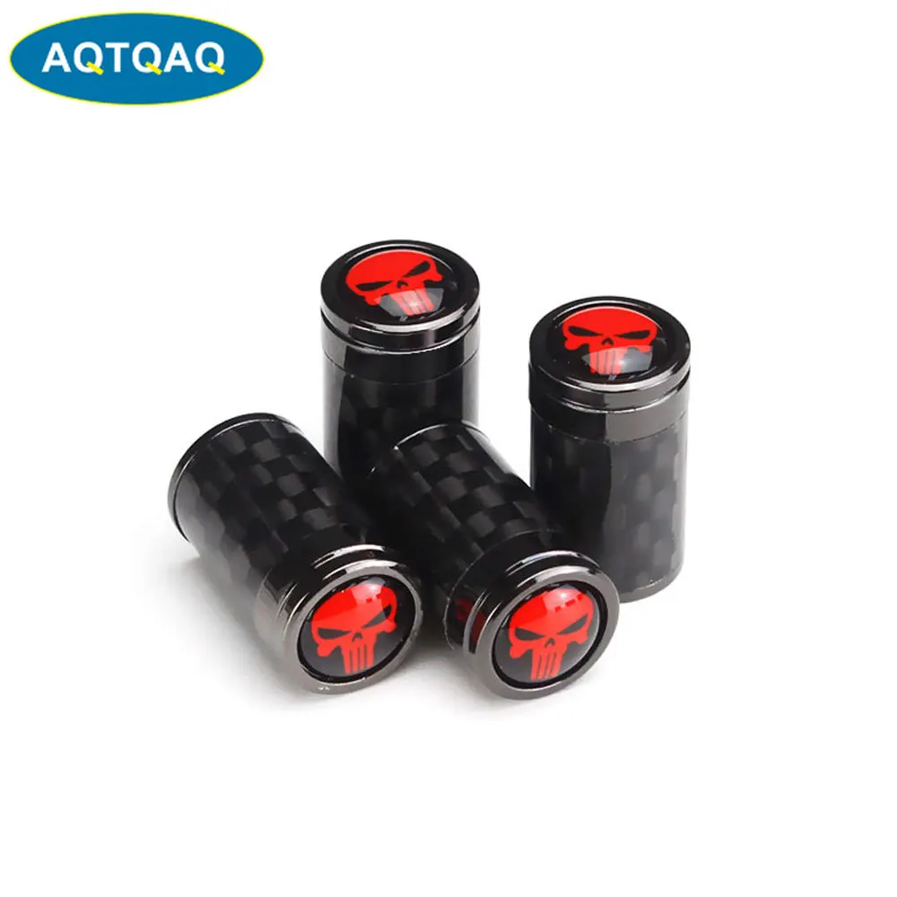 Колпачки для клапанов шин (4 шт./компл.) Медь + углеродное волокно универсальные