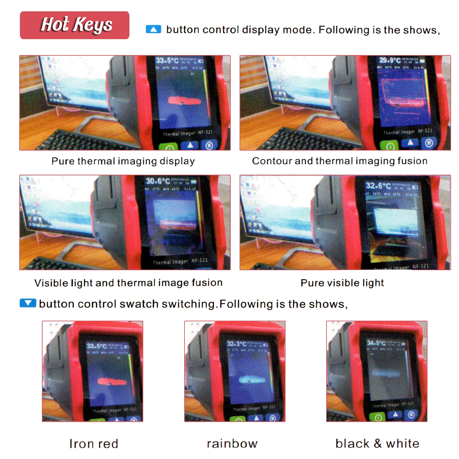 2 4 дюймовый портативный инфракрасный тепловизор ручная камера изображения