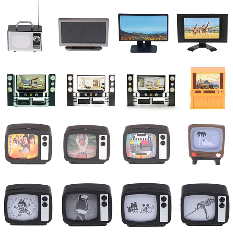 

1:12 Doll House TV Remote Control Simulation Miniature Furniture Dollhouse Living Room Decoration Television