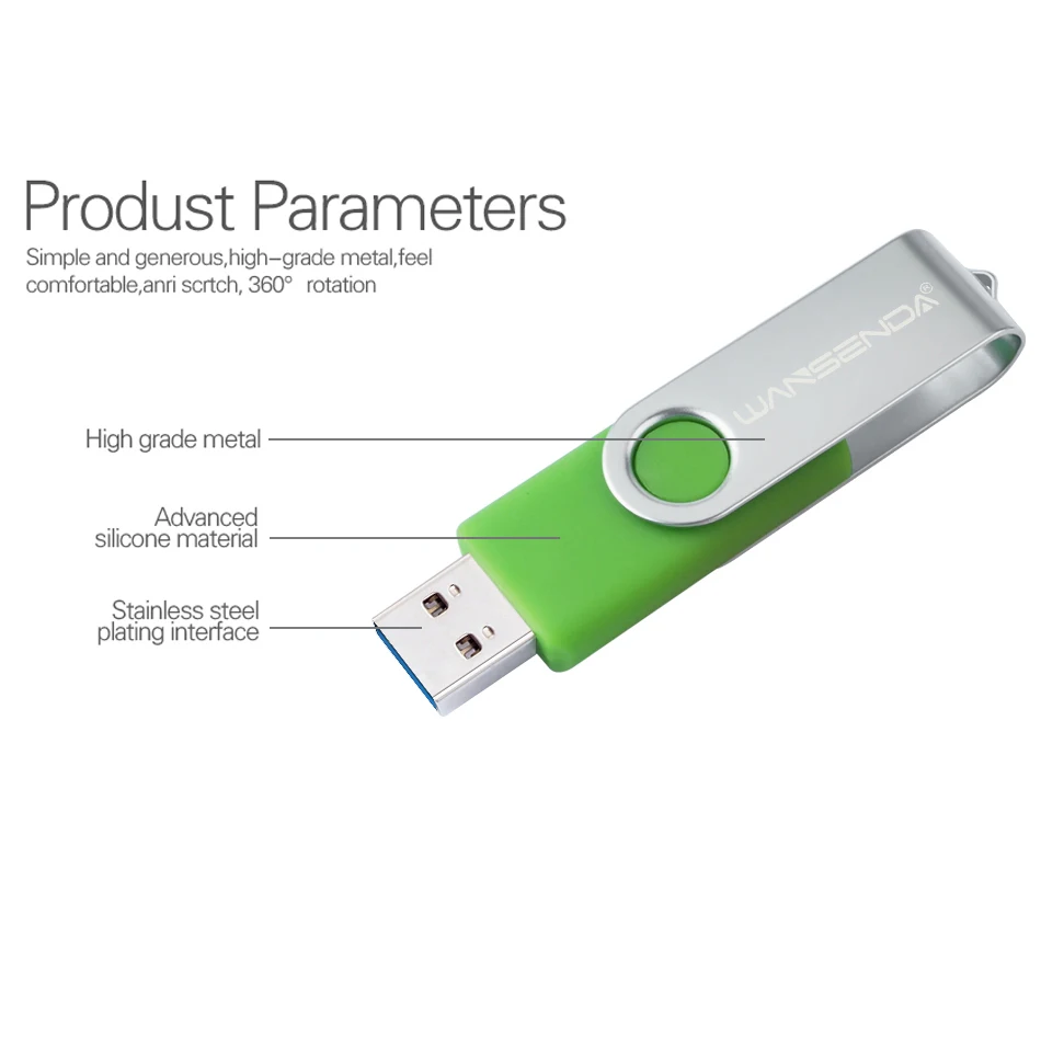 USB флеш накопитель WANSENDA Вращающаяся ручка 32 Гб 64 ГБ Usb флешка 3 0 16 128 256 карта памяти