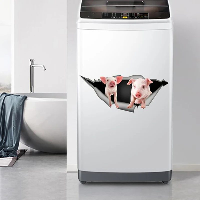Креативный 3D милый стикер на стену с Свинкой украшение дома для холодильника