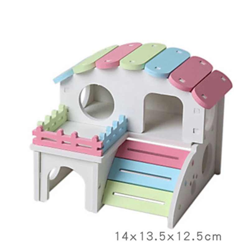 Small Pet Hamster Two Layers PVC House Colorful Hideout Exercise Natural Funny Nest Hut Playground pet Accessories | Дом и сад