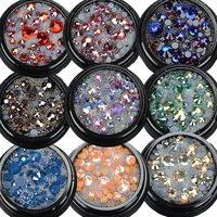 colorful shiny crystal 3d rhinestone best box for diy nail design art accessories clothing shoes phone handicraft decoration