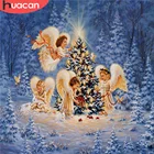 HUACAN алмазная вышивка Рождественская елка рукоделие распродажа алмазная мозаика пейзаж ангел картина стразами декор для дома