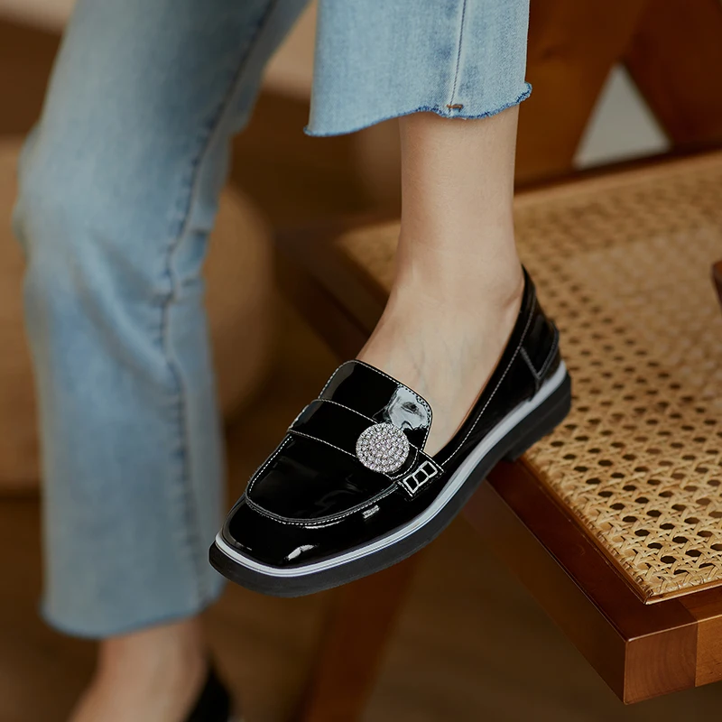 

Single shoes women's new British style all-match flat-heeled small leather shoes retro leather women's shoes college style X803