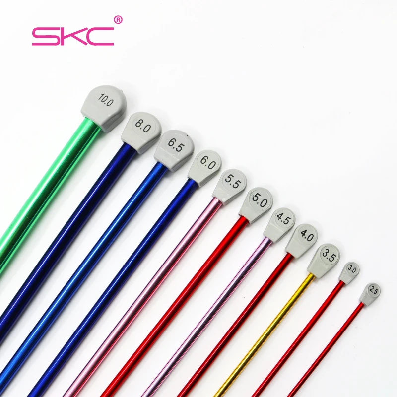 SKC 35cm Long Crochet Hook Aluminum Afghan Tunisian Crochet Hook 14 Size Knitted Sweaters Scarves Colorful Aluminum Crochet Hook images - 6