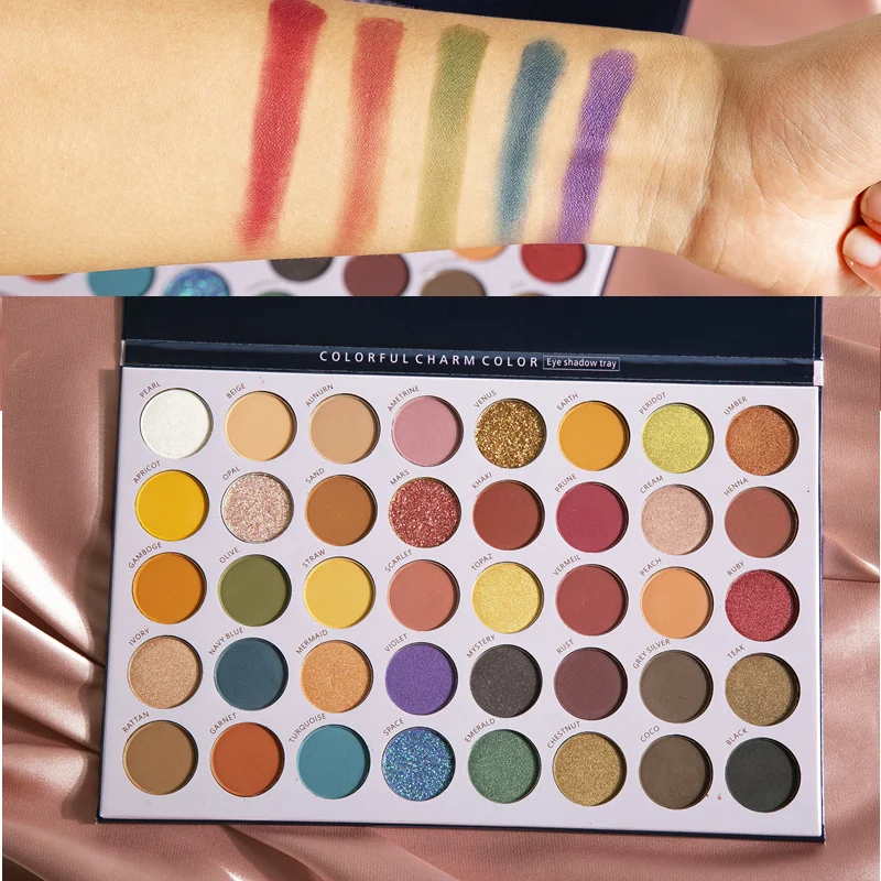 2020 Beauty Glazed Новинка 40 цветов макияж тени для век Палитра хайлайтер Блестящий