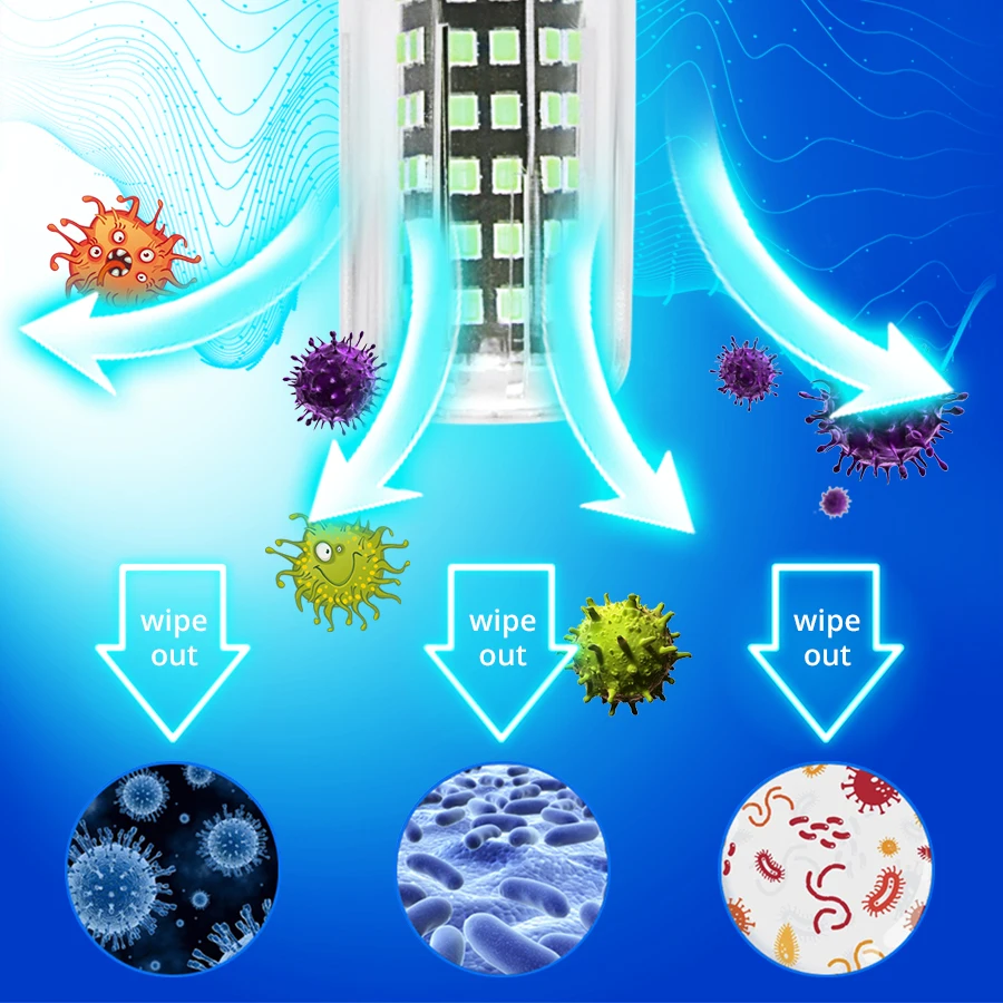 UVC Lamp Sterilizer E27 E14 UV LED Disinfection Light Ampoule Sterilization 112 LEDs Diode Bulb | Лампы и освещение