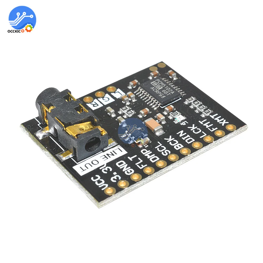 Raspberry Pi pHAT звуковая карта I2S интерфейс PCM5102 модуль DAC 24-битное звуковое воспроизведение с частотой доска с стерео Jack за ES9023 PCM1794