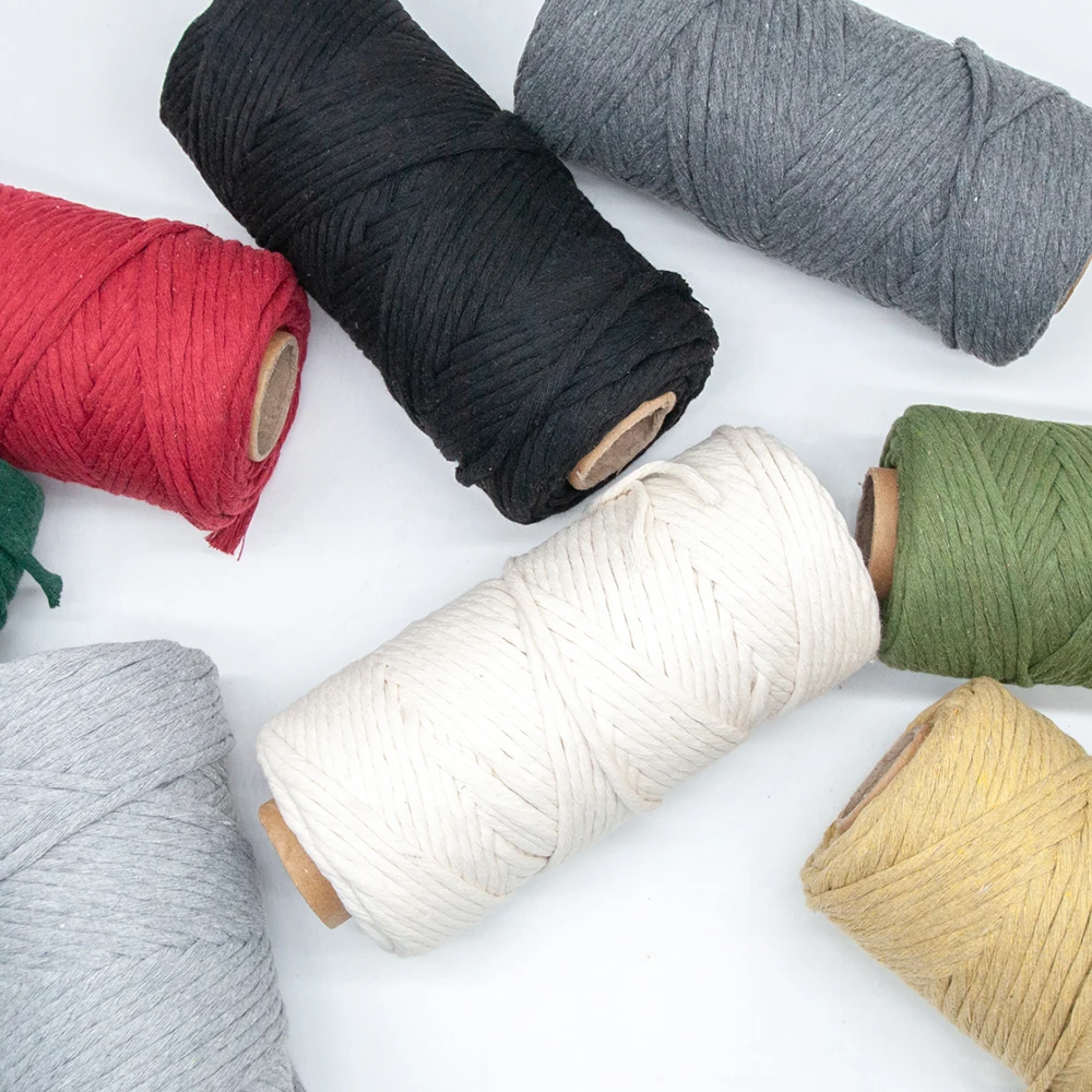 

4mm 100M Natural Cotton Twisted Rope Macrame Cotton Cord Twine String DIY Craft Knitting Christmas Home Accessories Gift