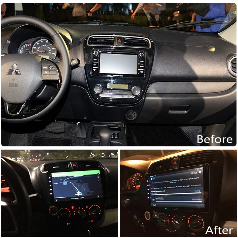 9 дюймов 2.5D IPS Закаленное HD Мульти-сенсорный экран Android 8 1 NAVI для Mitsubishi mirage attrage