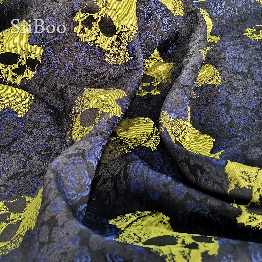 Жаккардовая парчовая ткань розового и желтого цвета в американском ретро-стиле с