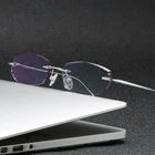 Оправа для очков ZIROSAT Мужская титановая без оправы, модная брендовая дизайнерская Прозрачная Оптическая оправа для очков по рецепту при близорукости, 9037