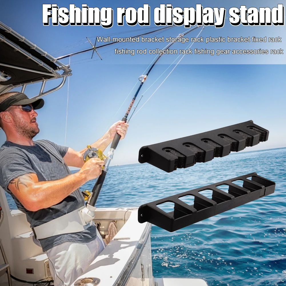 

6-rod Rack Fishing Pole Holder Wall Mounted Fishing Rod Storage Stand Bracket Tackle Accessories for Garage