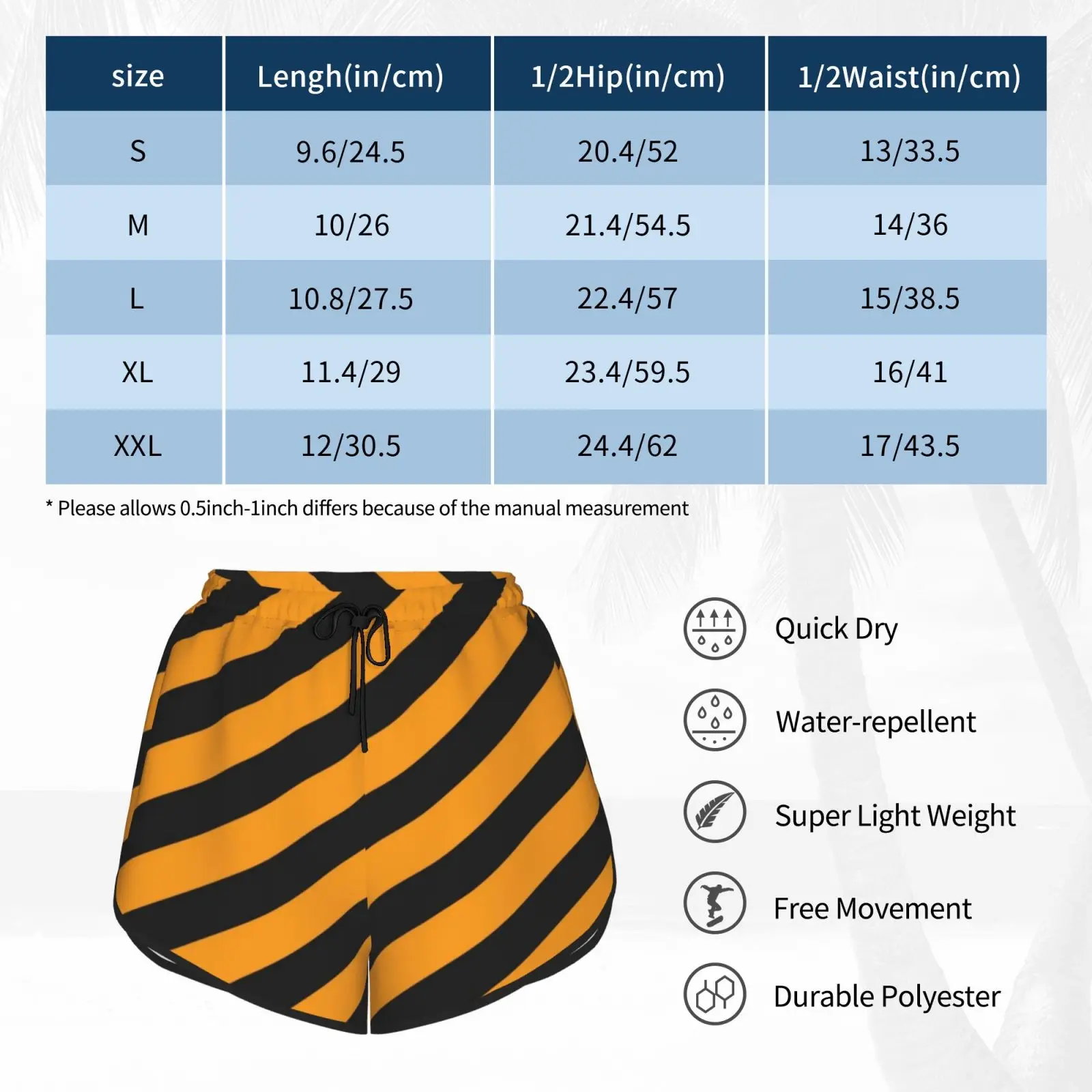 

Wanderers Gold And Black Angled Stripes Swim Shorts Quick Dry Women Beach Short Wolves