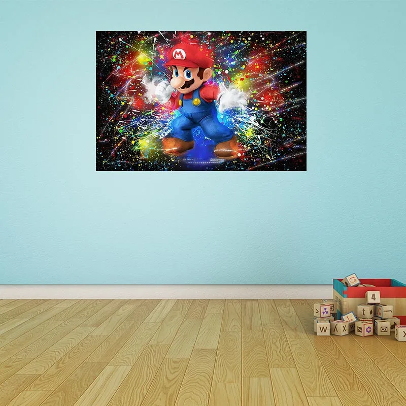 

Super Mario Classic Game Street Graffiti Style Poster Canvas Painting Mural Living Bedroom Kids Room Home Wall Decoration