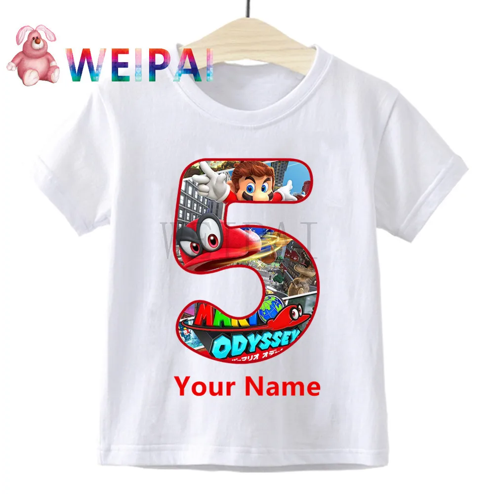 

Kids Pure cotton Mario Luigi T-shirts Costume Boys Girls Summer Tees Top Clothing Children Clothes Casual Tshirts a birthday