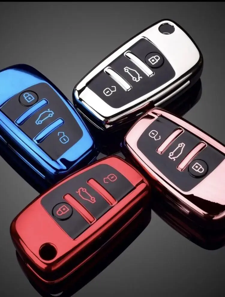 Чехол для автомобильного ключа из ТПУ audi a3 8p 8v a4 b7 b8 b5 b9 a1 a5 q7 q5 a6 4f c6 c5 c7 c4 tt q3 s3 a7 a8 8n -