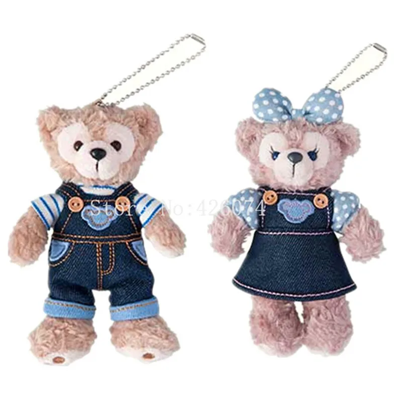 

New Duffy Shellie May Bear Denim Mini Plush KeyChains Small Pendant Kids Stuffed Animals Toys For Children Gifts 12CM