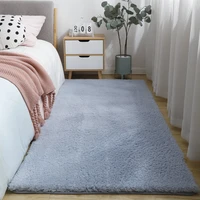fluffy square carpet rugs for bedroom living room study decor solid color bedside rugthick soft plush anti slip carpet child rug