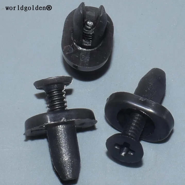 Worldgolden 100pcs пластиковый зажим капот, вентиляционный фиксатор для Ford # 3M8Z-1502316-A(3M8Z1502316A),Mazda, # GJ6E-50-715A(GJ6E50715A)