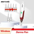 Беспроводная Дерма ручка электрическая Dermapen микроэхолот отшелушивает поры терапия Авто МИМ микро иглы комплект картриджа для домашнего использования
