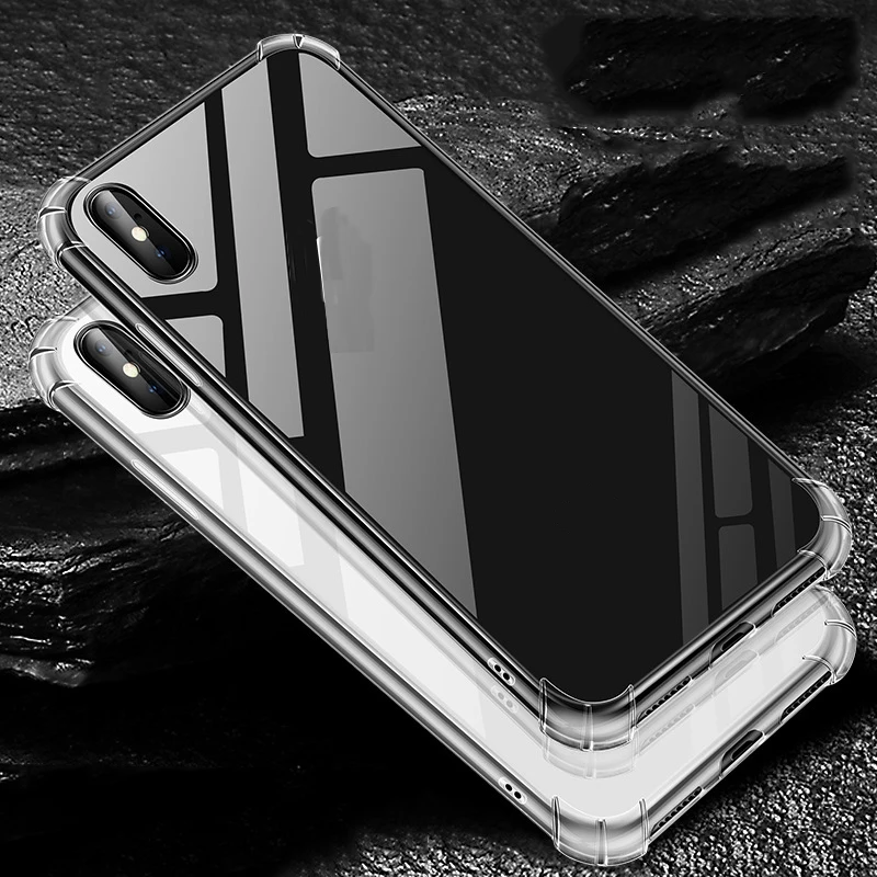 Противоударный чехол для мобильного телефона защитная крышка для iPhone 7 8 Plus X противоударный ТПУ силиконовый чехол Capa