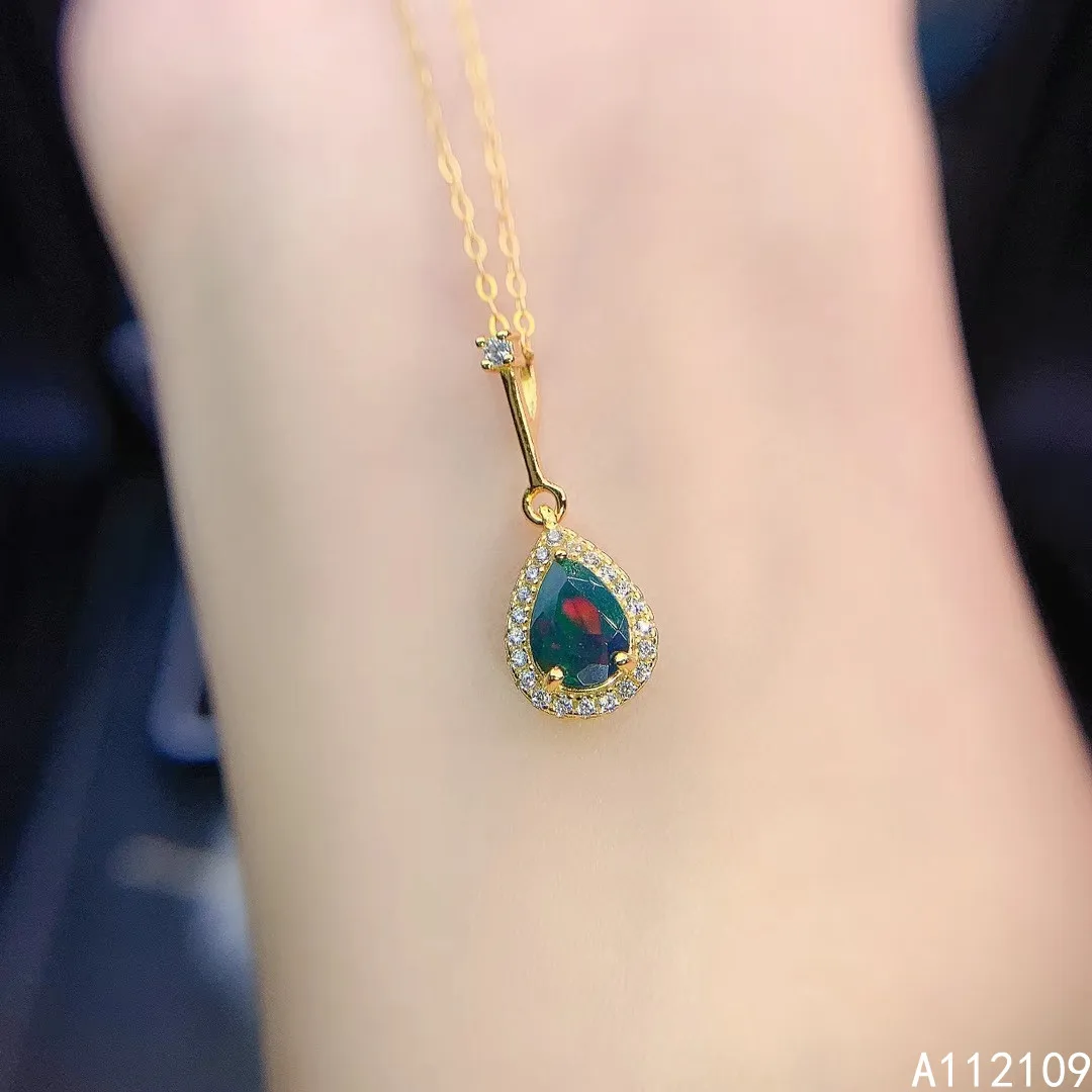 Ожерелье с подвеской из серебра 925 пробы натуральными камнями | Украшения и