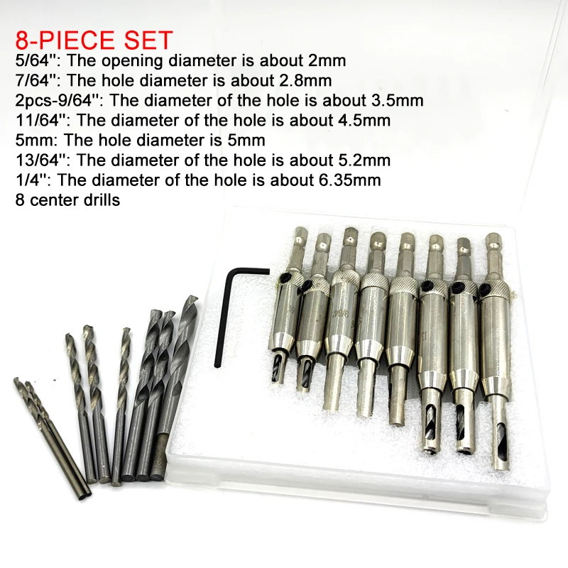 Самоцентрирующиеся шестигранные сверла из быстрорежущей стали для дверей