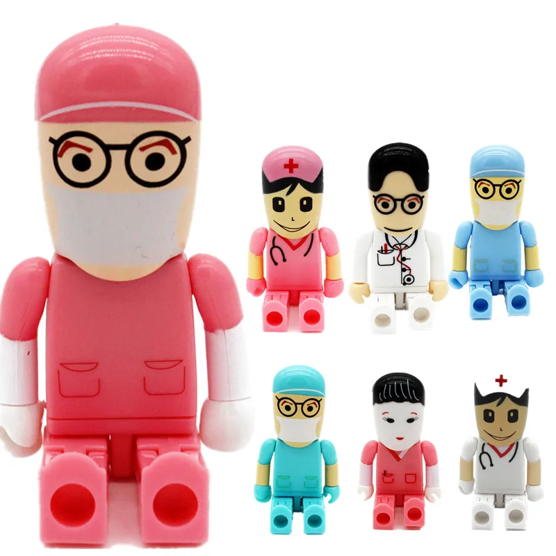 USB флеш-накопитель для больниц, серия медсестер, память usb 2,0, 8 ГБ, флеш-накопитель, 16 ГБ, 32 ГБ, 64 ГБ, мультяшная Флешка для стоматолога, 128 ГБ