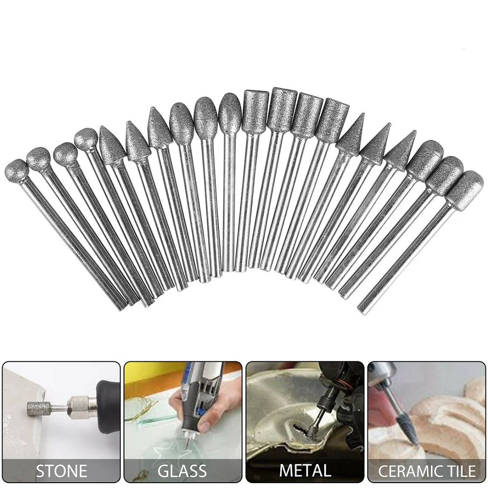 

42pcs Diamond Rotary Bits Set Drill Bits Kit For Grinding Sanding Polishing Cutting Stone Tile Glass Disc Abrasive Tools