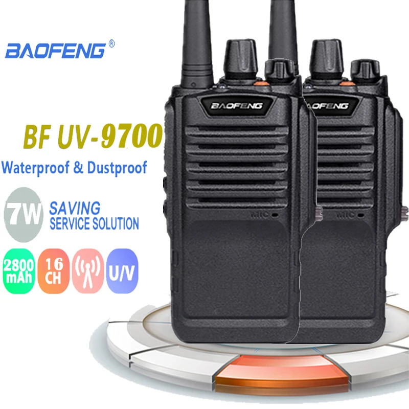2 шт Baofeng Водонепроницаемый BF 9700 IP67 иди и болтай Walkie Talkie “иди 7 W около 12 часов UHF УКВ