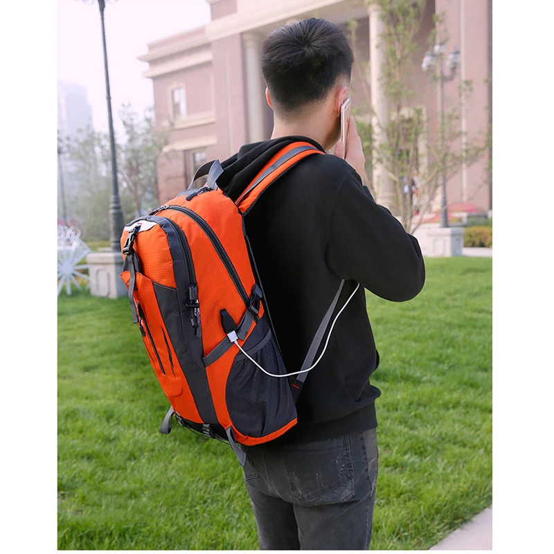 

Large Capacity Men Backpack Outdoor Mountaineering Bag Pack School Bag for Teen USB Charging Travel Back Pack Nylon