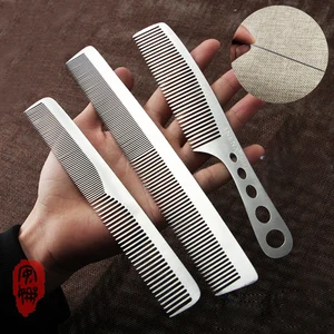 Профессиональная парикмахерская расческа из нержавеющей стали, 5 моделей на выбор, Сверхтонкая стальная парикмахерская расческа для стрижки волос из прочного материала