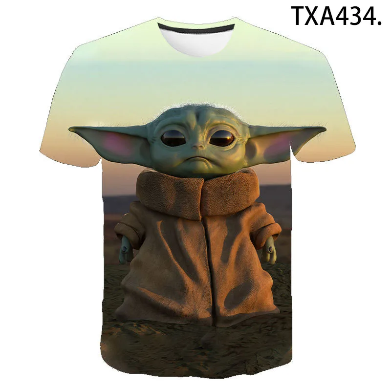 Детские летние футболки Yoda с 3D принтом из фильма Звездные войны для мальчиков и