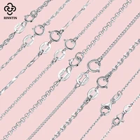 rinntin 925 sterling silver necklace cable bamboo twisted chain fashion side bead singapore box chain for women jewelry sc23