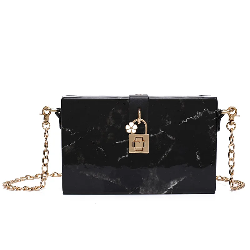 Квадратная женская сумка 2018 новая мраморная лакированная кожа маленькая