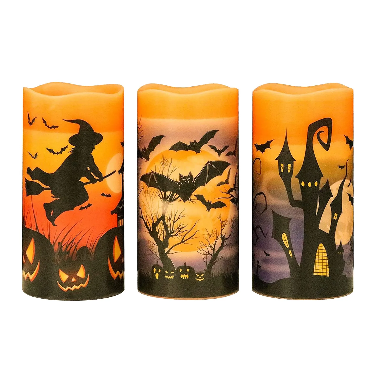 3 шт. беспламенные мерцающие свечи на батарейках светодиодная подсветка-столб