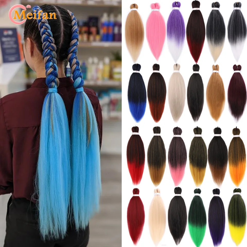 

MEIFAN Synthetic Easy Jumbo Braids Black Ombre Pink Purple Kanekalon Braiding Hair Stretched Braiding Hair Extensions