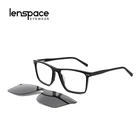 Солнцезащитные очки Lenspace женские, квадратные, поляризационные, с магнитной застежкой, ацетатные, аксессуары для очков