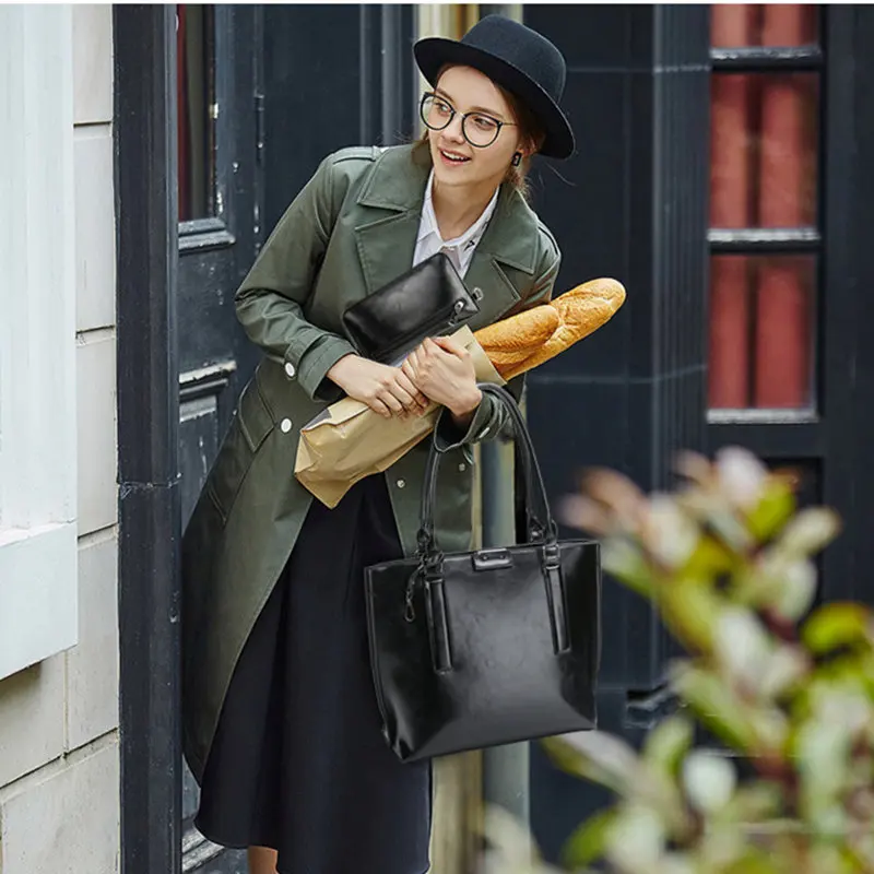 

LU FAWN PU Soft Leather Simple Large Capacity Picture Tote Bag Design Fashionable High Quality Luxury Handbag Women's Bag5029